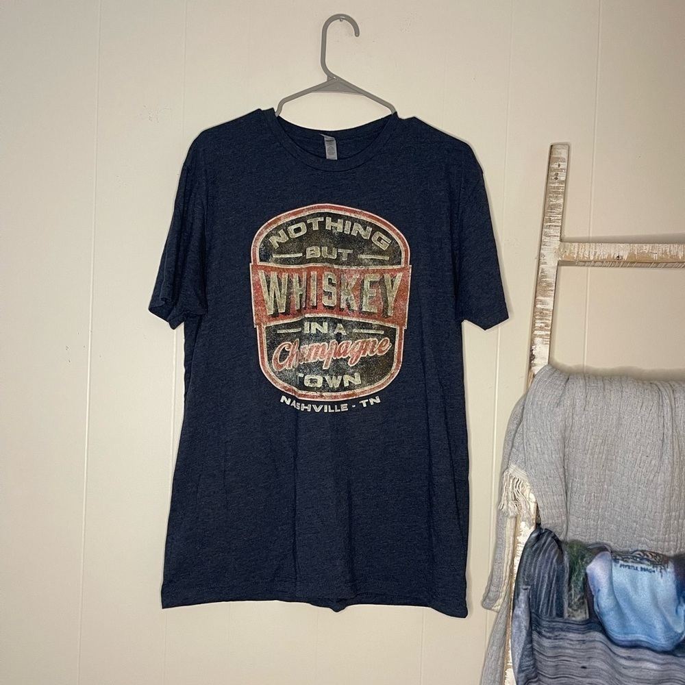 Jason Aldean “Nothing But Whiskey in a Champagne Town” T-Shirt | Dark Gray/Navy